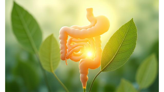 Healthy digestive system illustration, representing well-being and nutrient absorption.