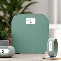 Various health monitoring devices like blood pressure cuffs and smart scales.