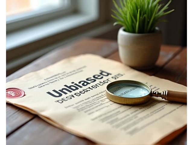 Magnifying glass over a document clearly showing 'Unbiased & Independent' stamp.