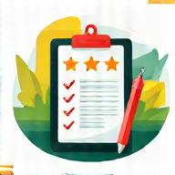 Person writing detailed notes and rating concepts, symbolizing evaluation.
